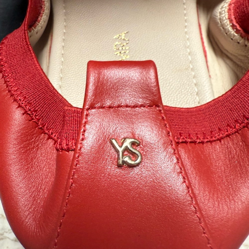Yosi Samra Red Leather Flats - Picture 3 of 7